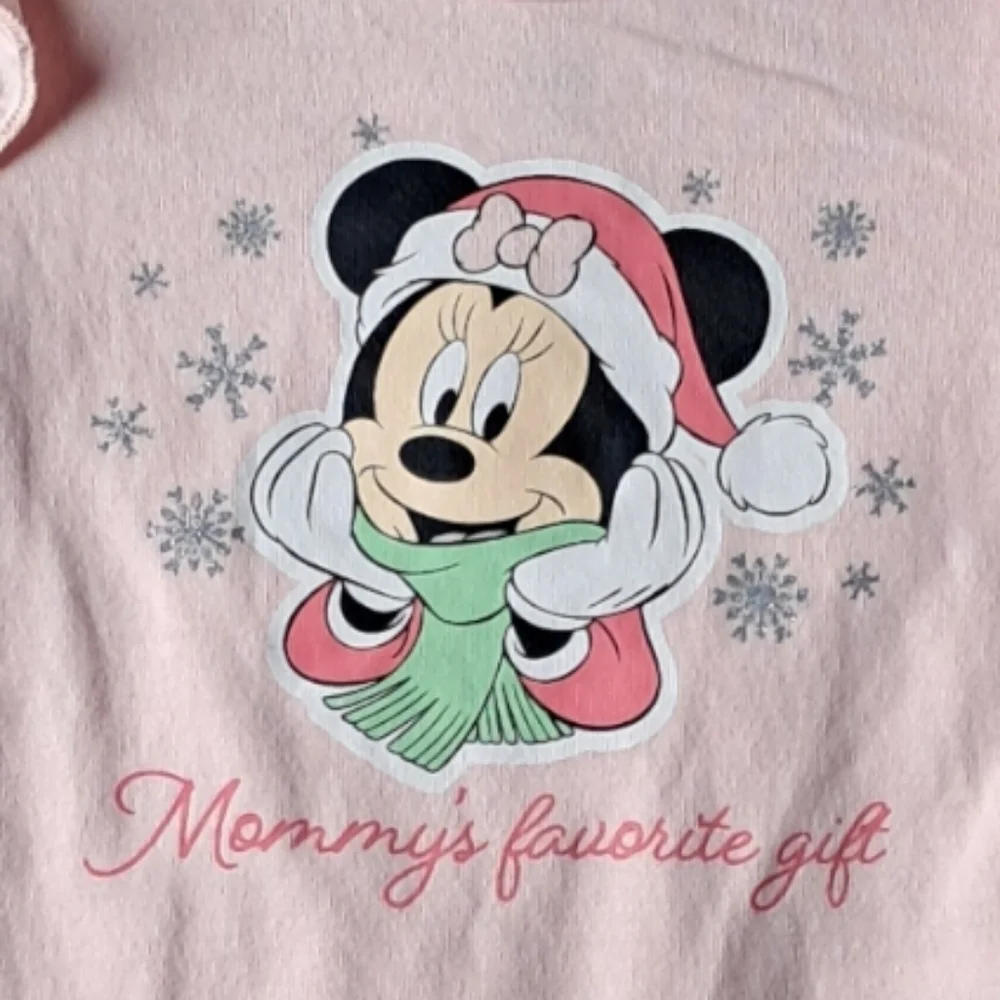 Disney Minnie Mouse Christmas 2-piece Bodysuit‎ & Tutu Pants Set 3/6 Months Pink
